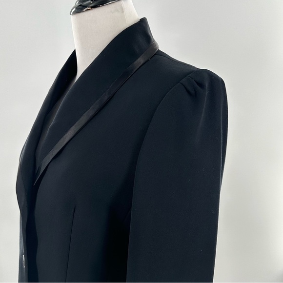 Diane Von Furstenberg womens blazer size 6 black tuxedo vintage 80s Corpcore - Picture 10 of 13